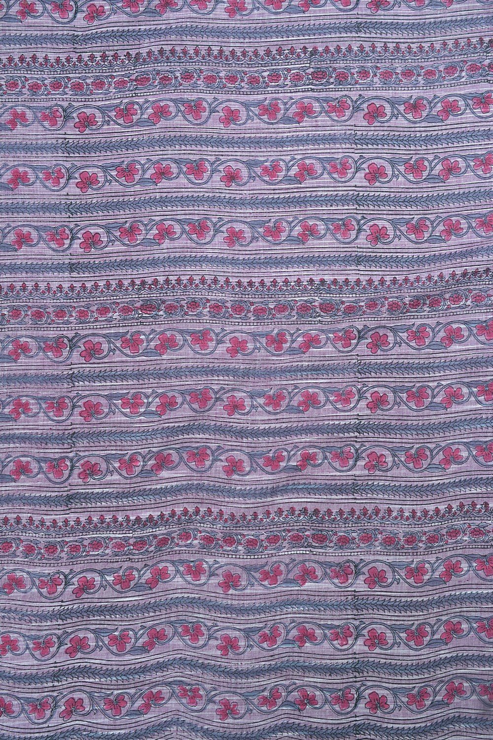 Block Printed Khadi Saree - Amethyst Sky - metaphorracha