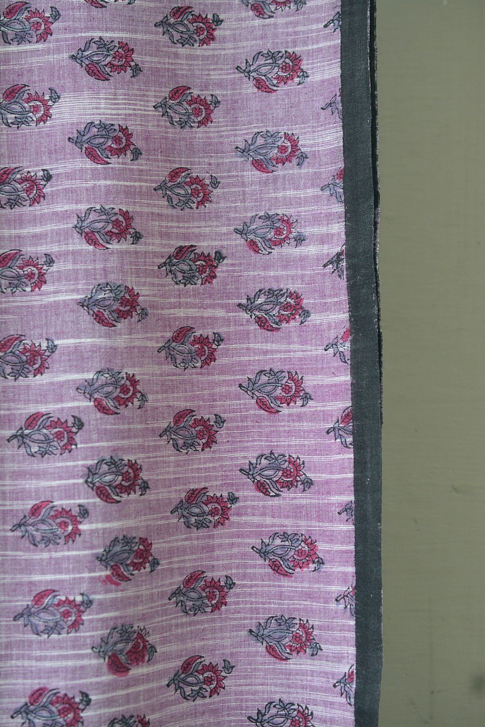 Block Printed Khadi Saree - Amethyst Sky - metaphorracha