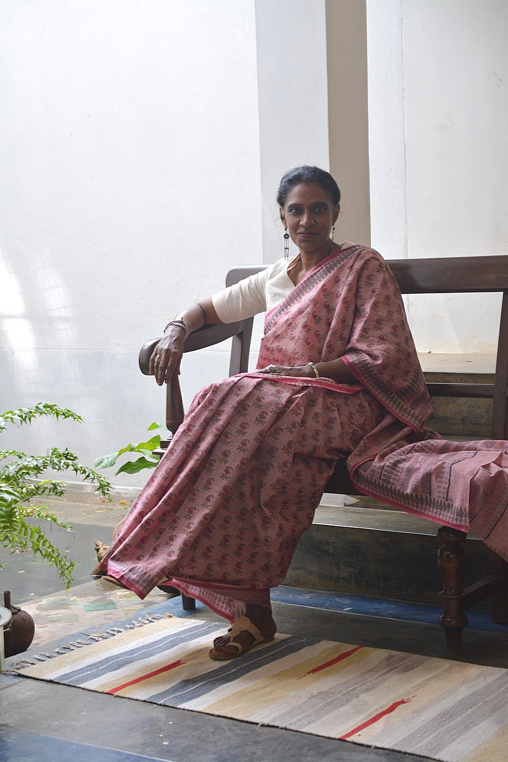 Block Printed Khadi Saree - Ciao Bella - metaphorracha