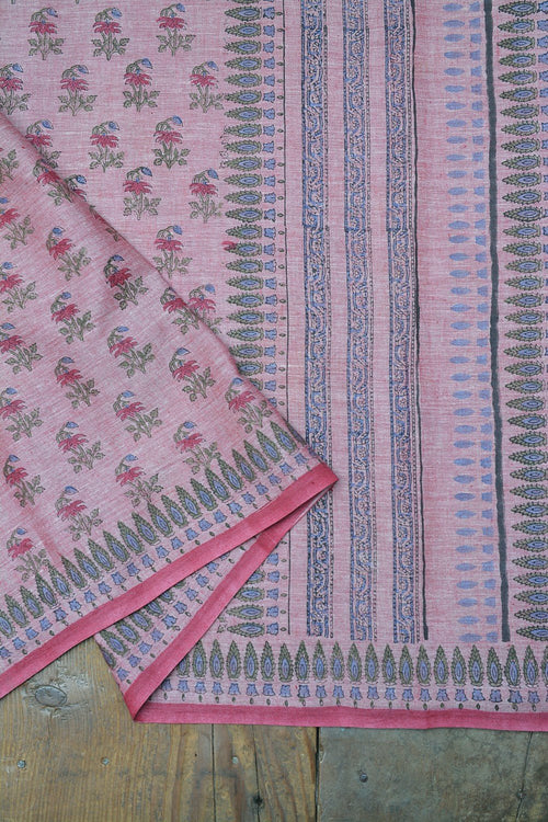 Block Printed Khadi Saree - Ciao Bella - metaphorracha