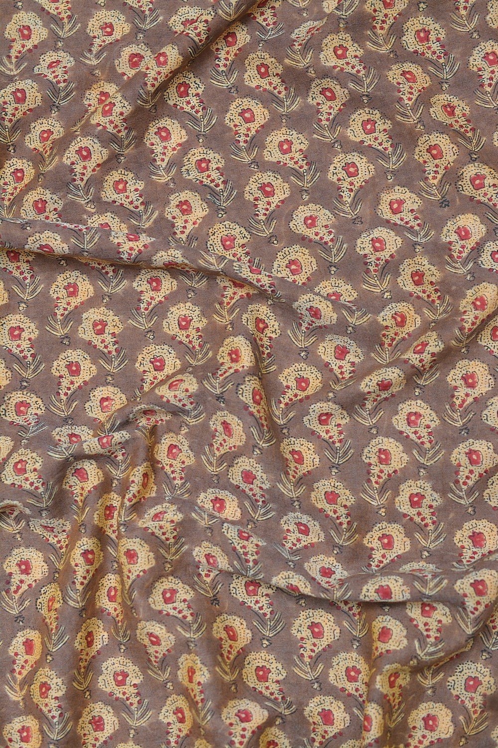 Block Printed Khadi Saree - Deer Trail - metaphorracha