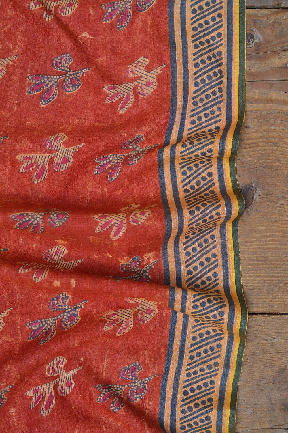 Block-Printed Khadi Saree | Doodle - metaphorracha
