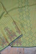 Block Printed Khadi Saree - Forest Moss - metaphorracha
