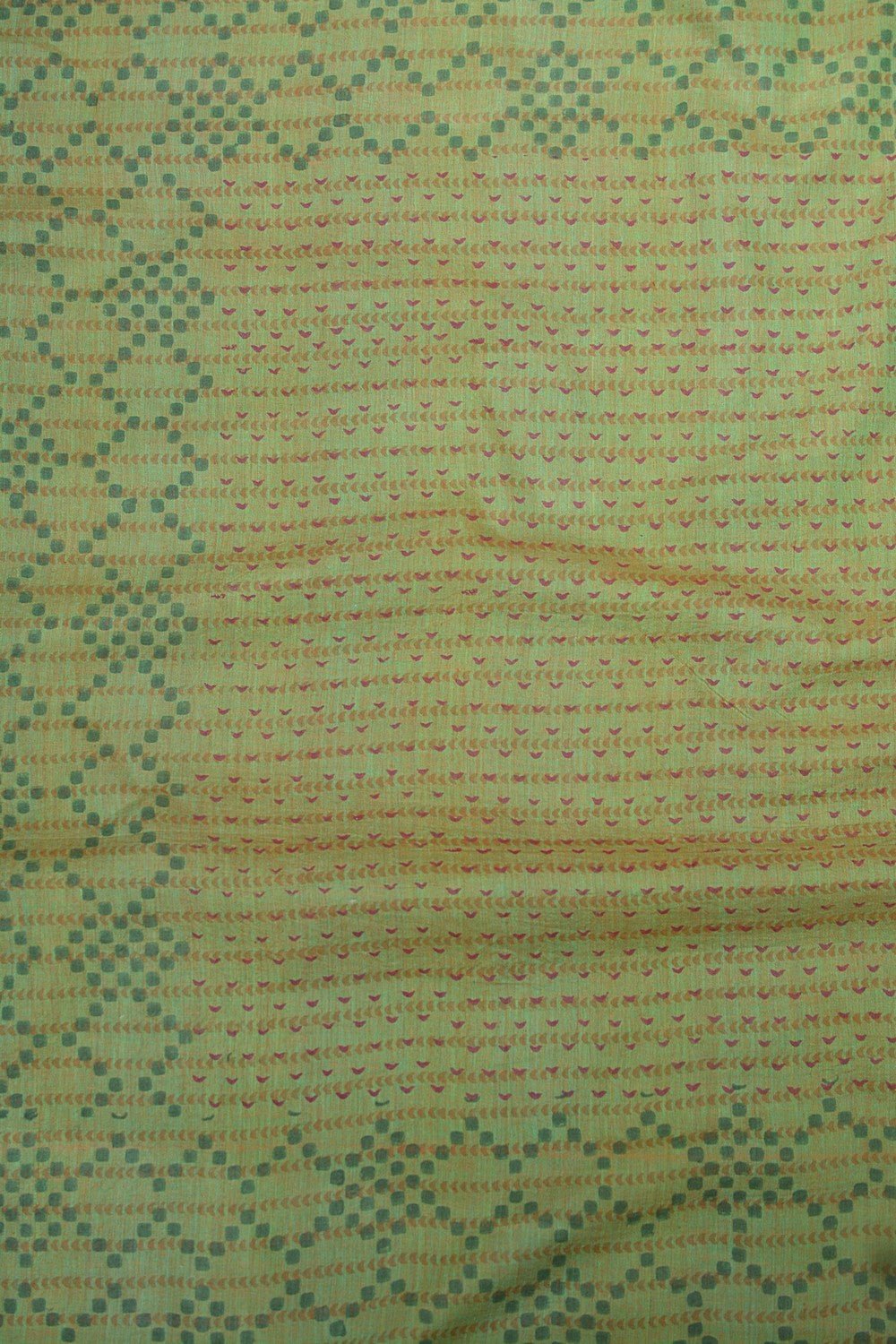 Block Printed Khadi Saree - Forest Moss - metaphorracha