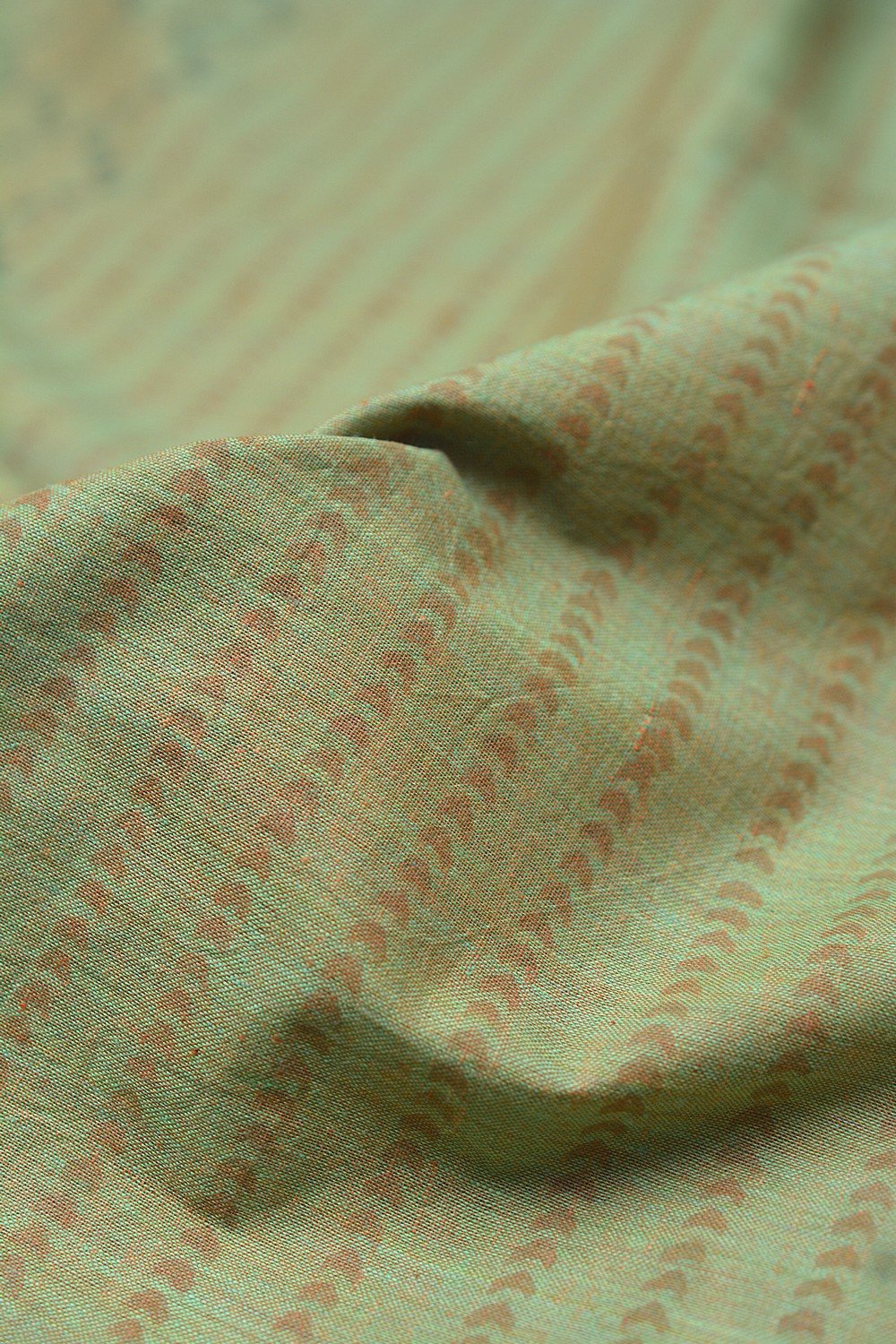 Block Printed Khadi Saree - Forest Moss - metaphorracha