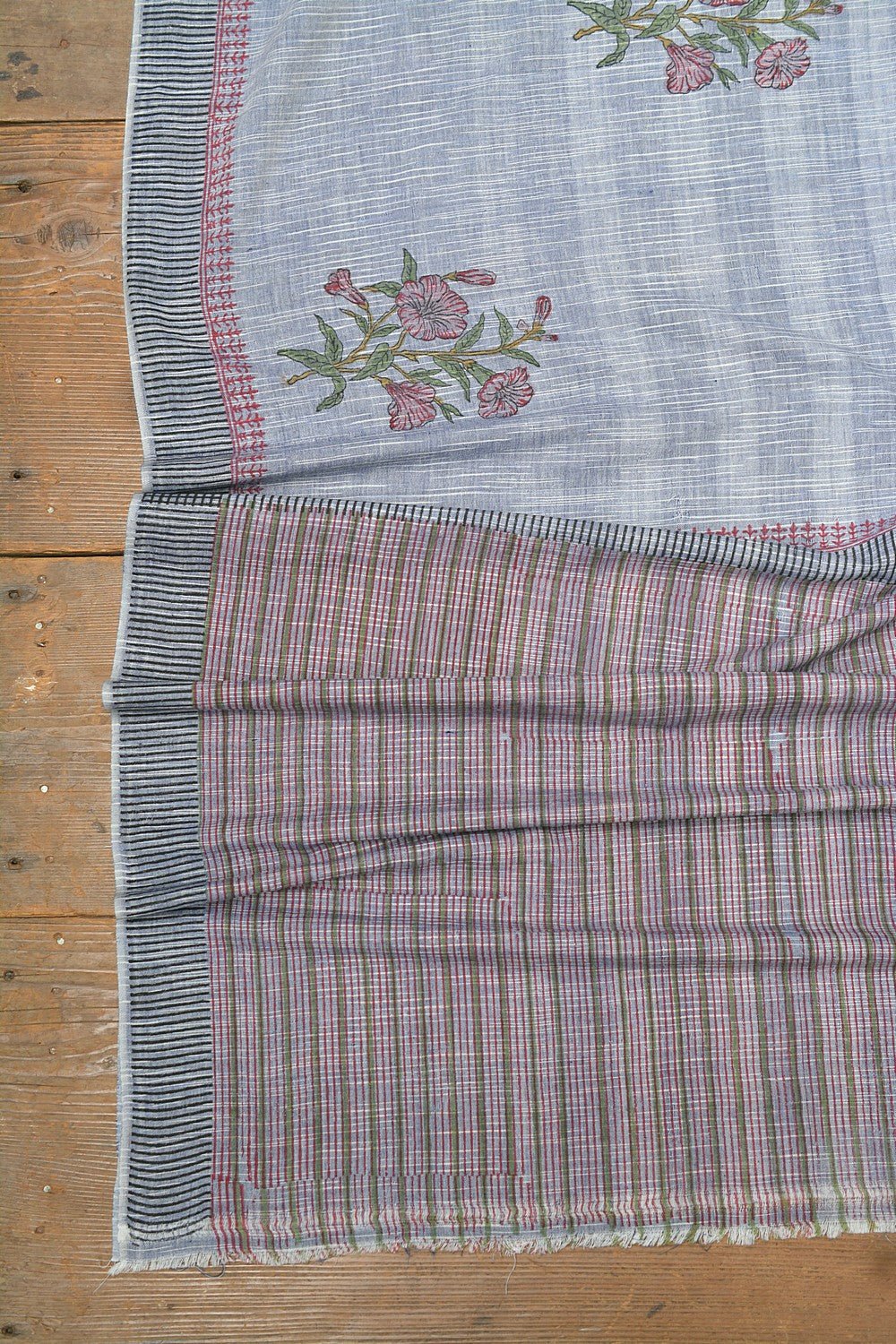 Block Printed Khadi Saree - Metropolitan - metaphorracha
