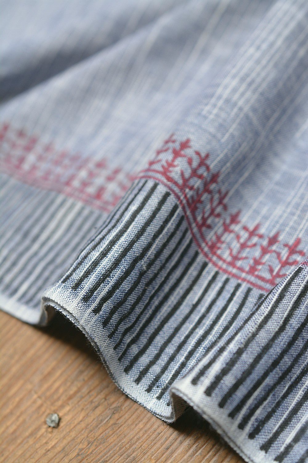 Block Printed Khadi Saree - Metropolitan - metaphorracha