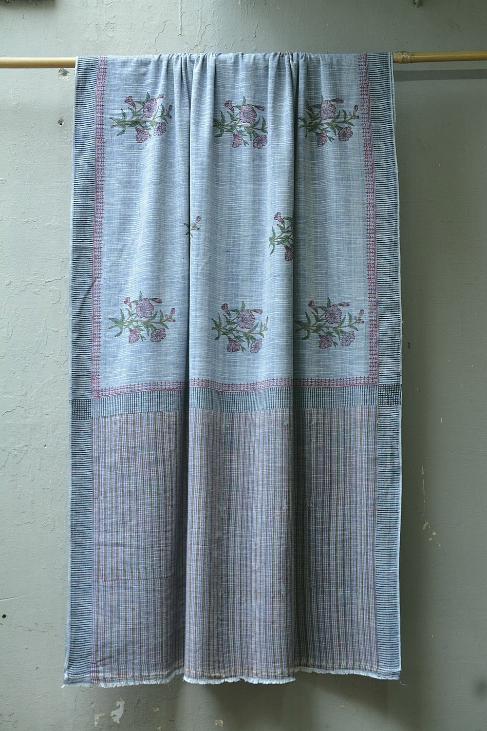Block Printed Khadi Saree - Metropolitan - metaphorracha