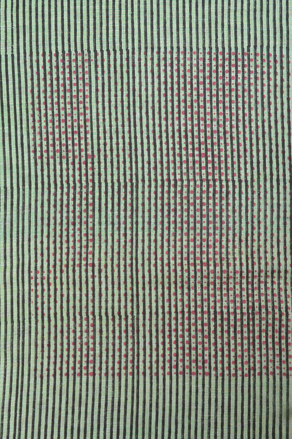Block Printed Khadi Saree - Pine Sprigs - metaphorracha