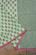 Block Printed Khadi Saree - Pine Sprigs - metaphorracha