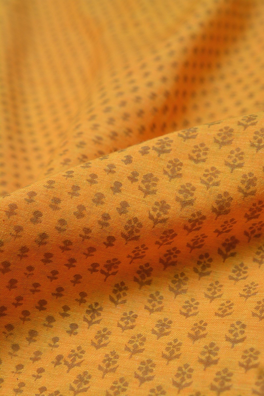 Block Printed Khadi Saree - Sunflower Field - metaphorracha