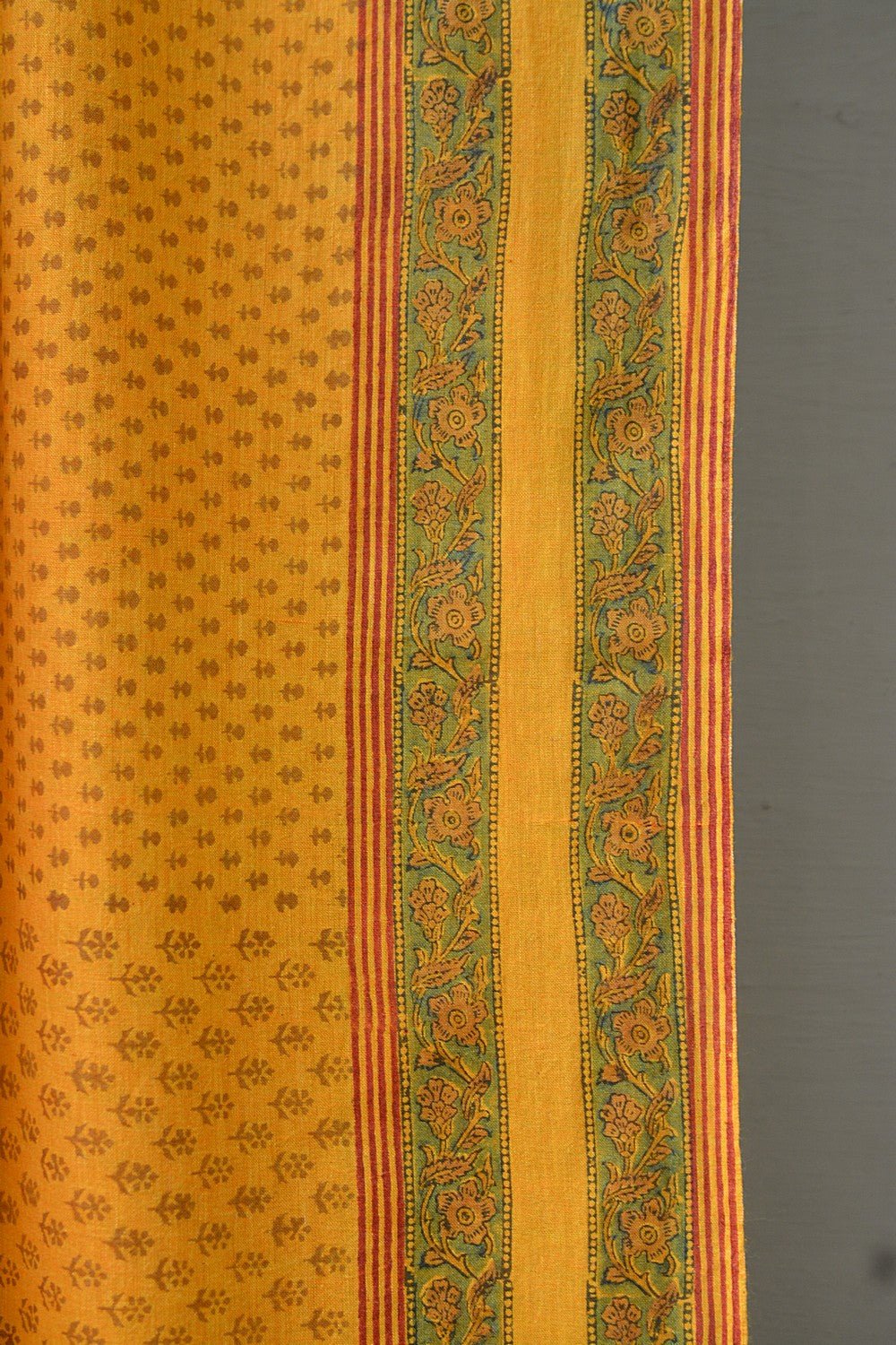 Block Printed Khadi Saree - Sunflower Field - metaphorracha