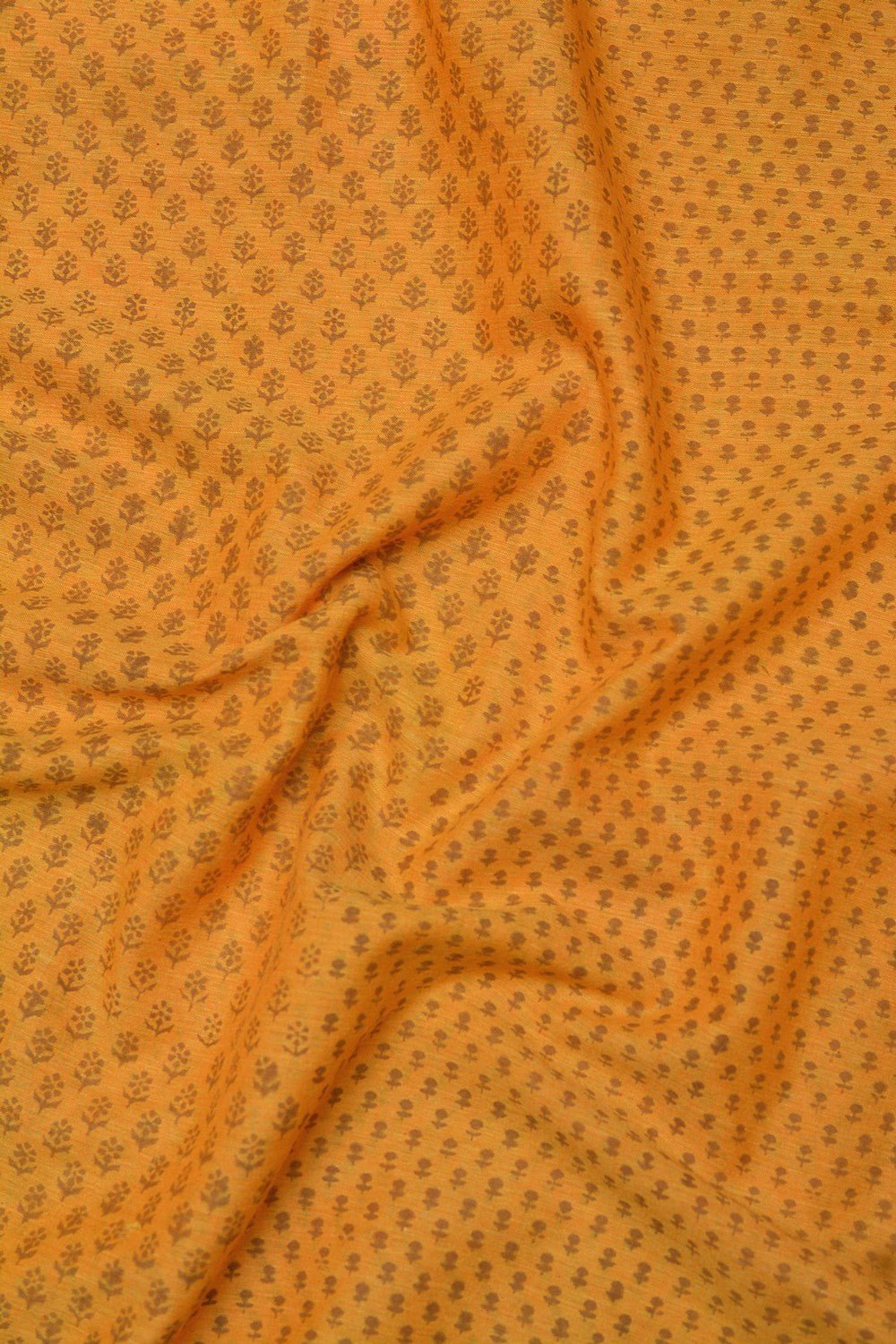 Block Printed Khadi Saree - Sunflower Field - metaphorracha