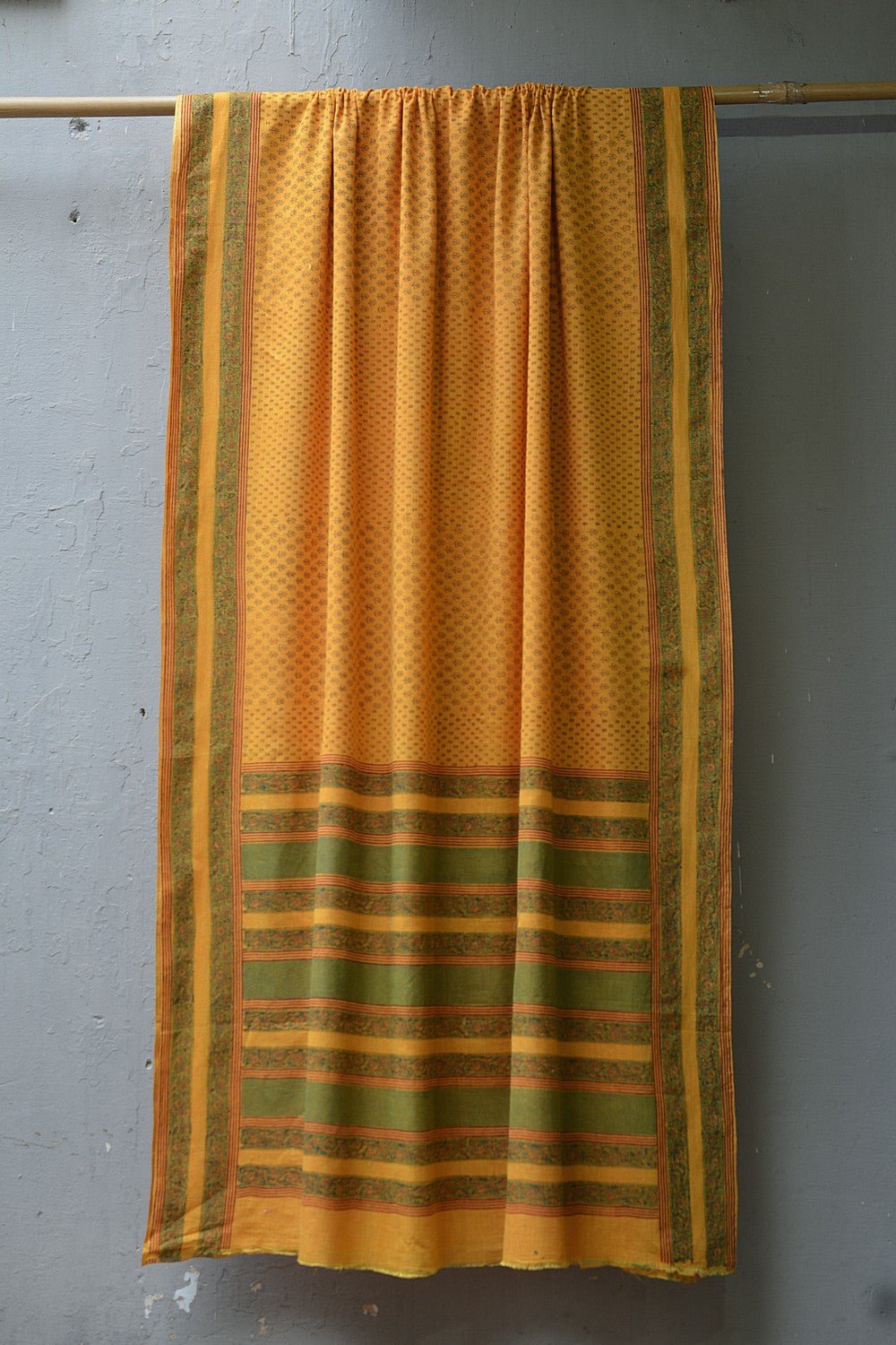 Block Printed Khadi Saree - Sunflower Field - metaphorracha