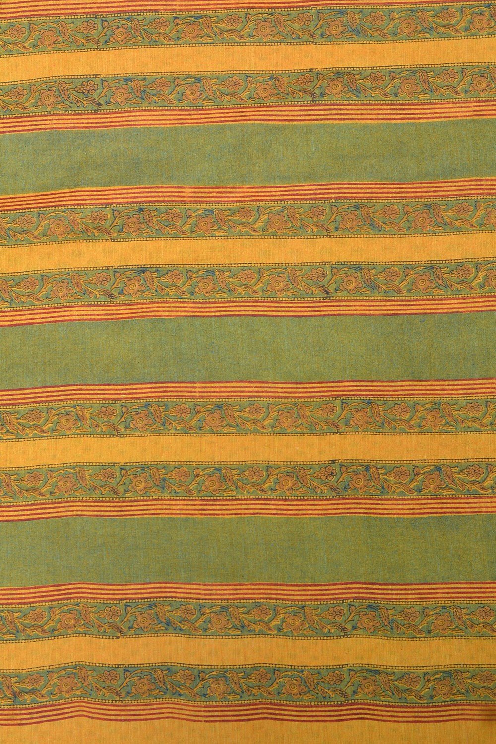 Block Printed Khadi Saree - Sunflower Field - metaphorracha