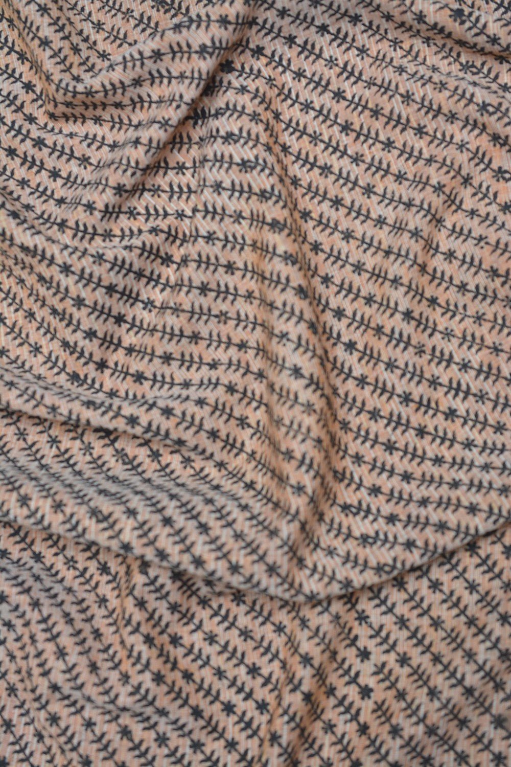 Block Printed Khadi Saree - Tucson Tan - metaphorracha