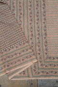 Block Printed Khadi Saree - Tucson Tan - metaphorracha