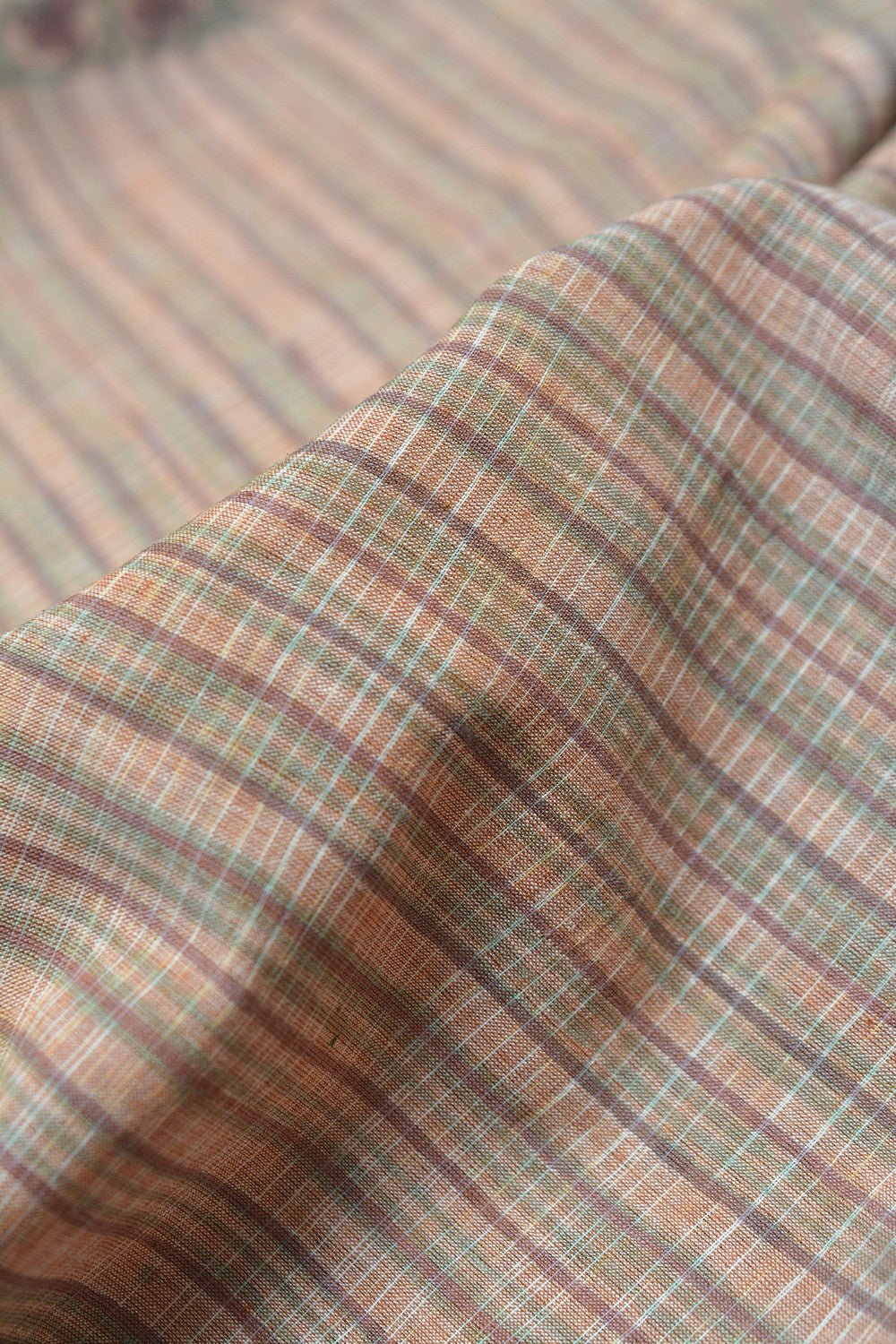 Block Printed Khadi Saree - Tucson Tan - metaphorracha