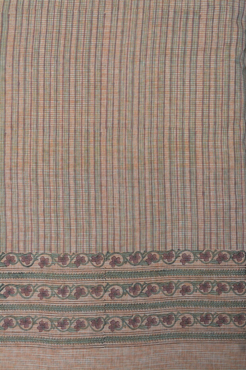 Block Printed Khadi Saree - Tucson Tan - metaphorracha