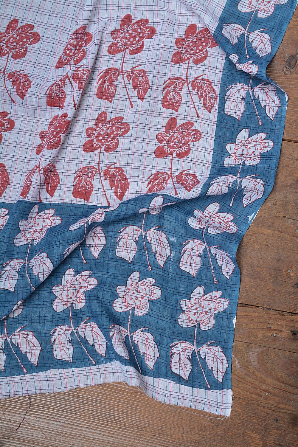 Block Printed Khadi Stole - Bloom - metaphorracha