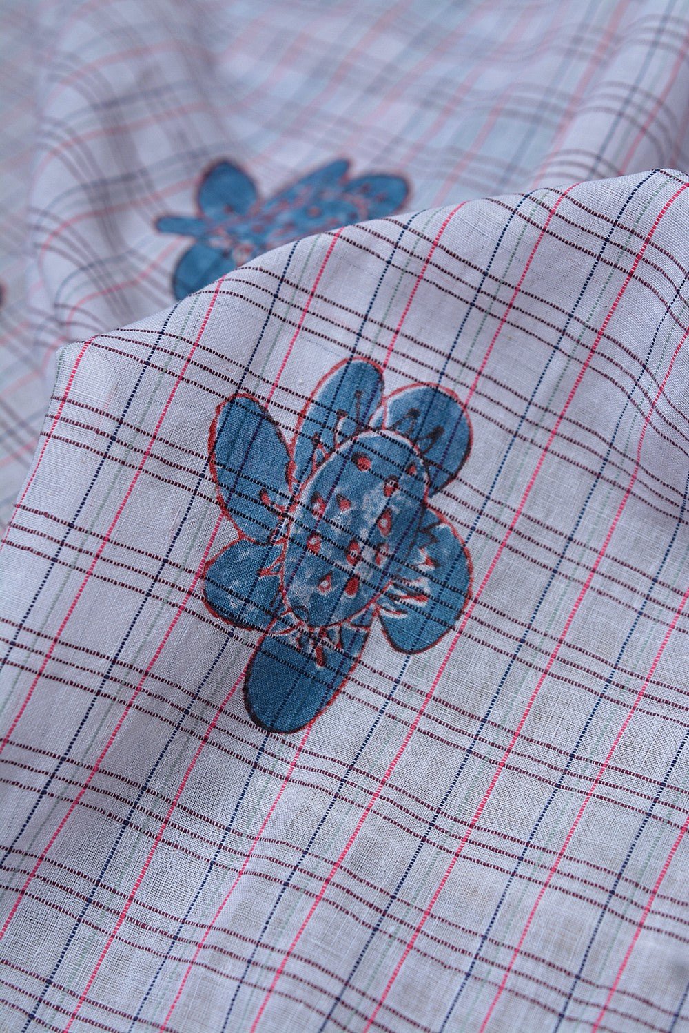 Block Printed Khadi Stole - Bloom - metaphorracha