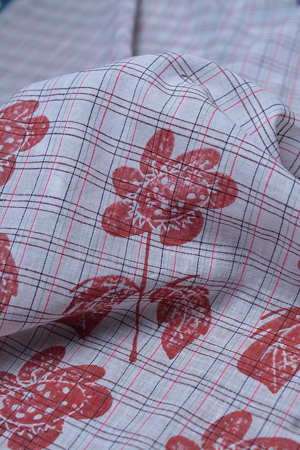 Block Printed Khadi Stole - Bloom - metaphorracha