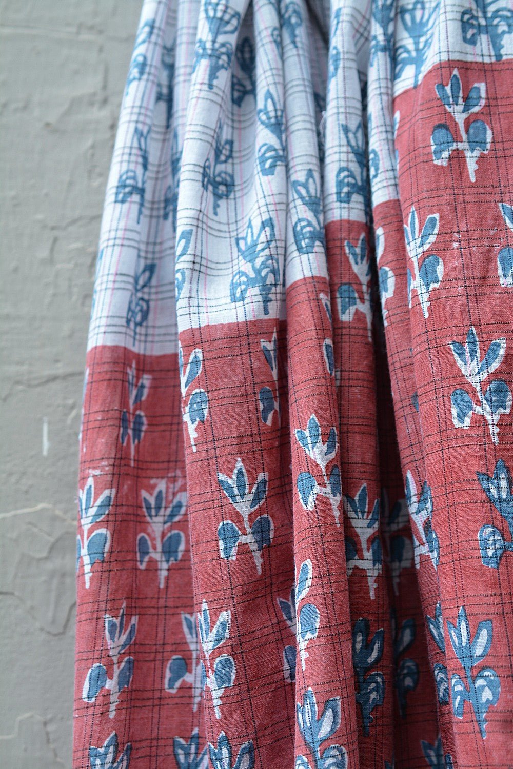 Block Printed Khadi Stole - Flora - metaphorracha
