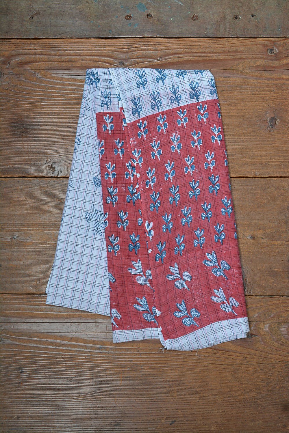 Block Printed Khadi Stole - Flora - metaphorracha