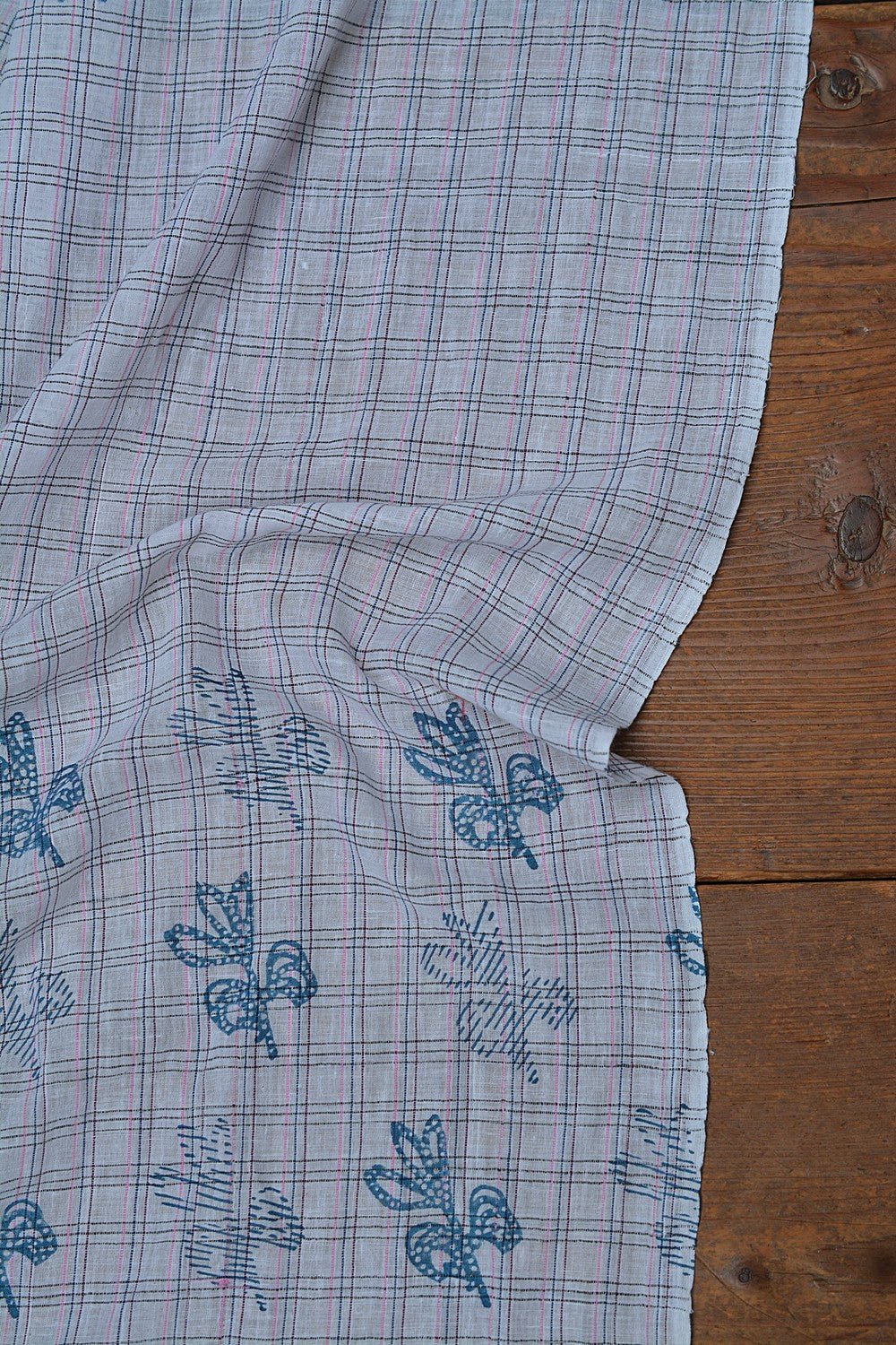 Block Printed Khadi Stole - Flora - metaphorracha