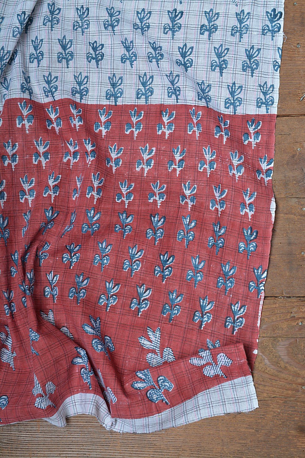 Block Printed Khadi Stole - Flora - metaphorracha