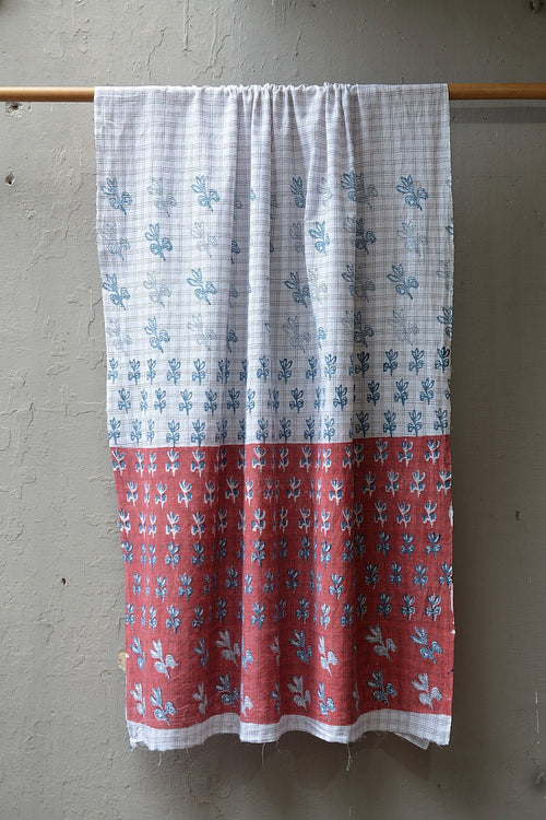 Block Printed Khadi Stole - Flora - metaphorracha