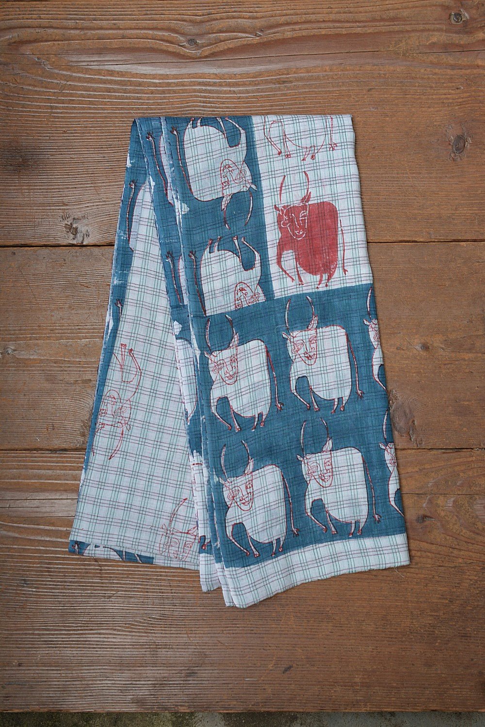 Block Printed Khadi Stole - Kine - metaphorracha