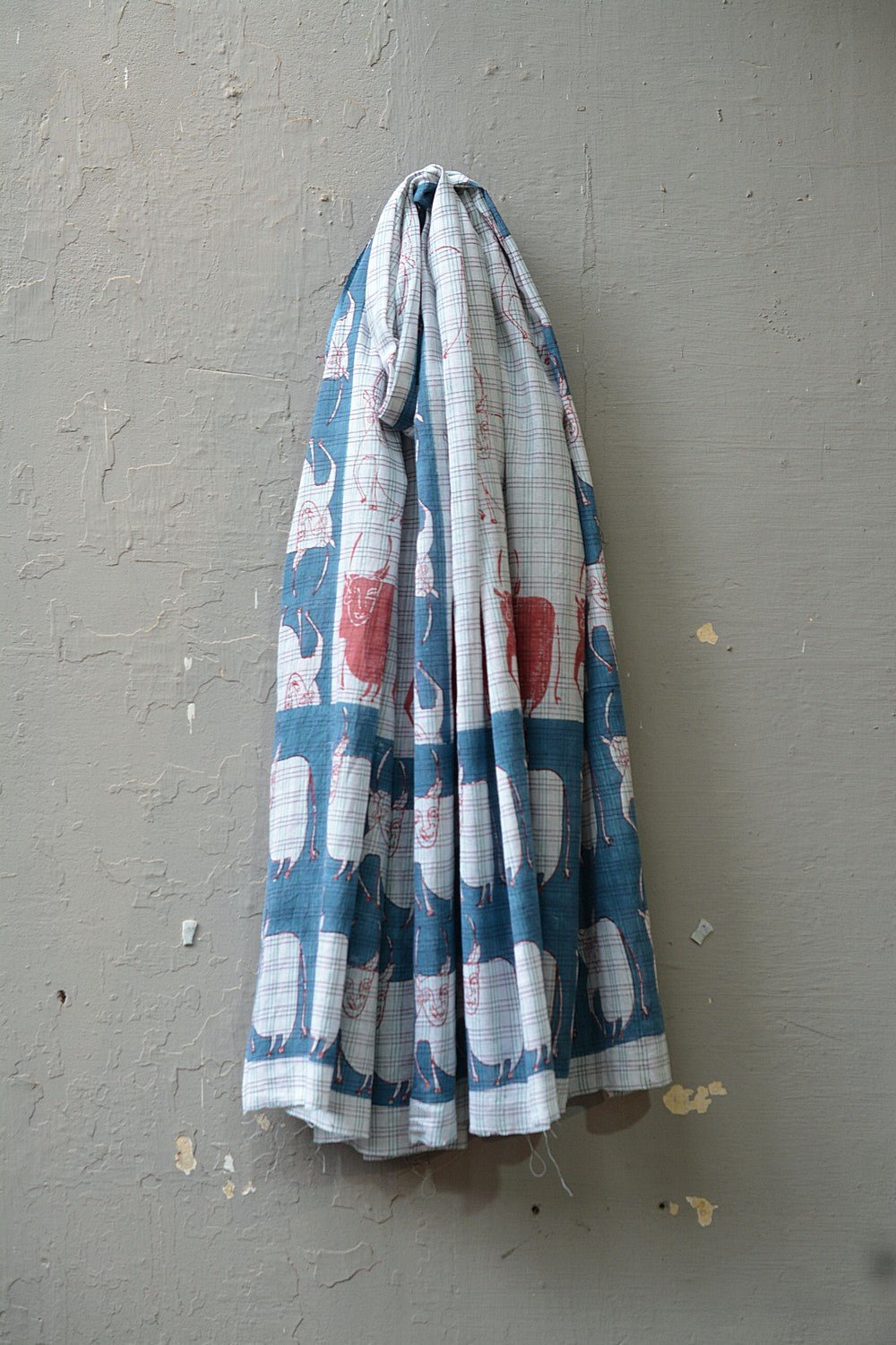 Block Printed Khadi Stole - Kine - metaphorracha