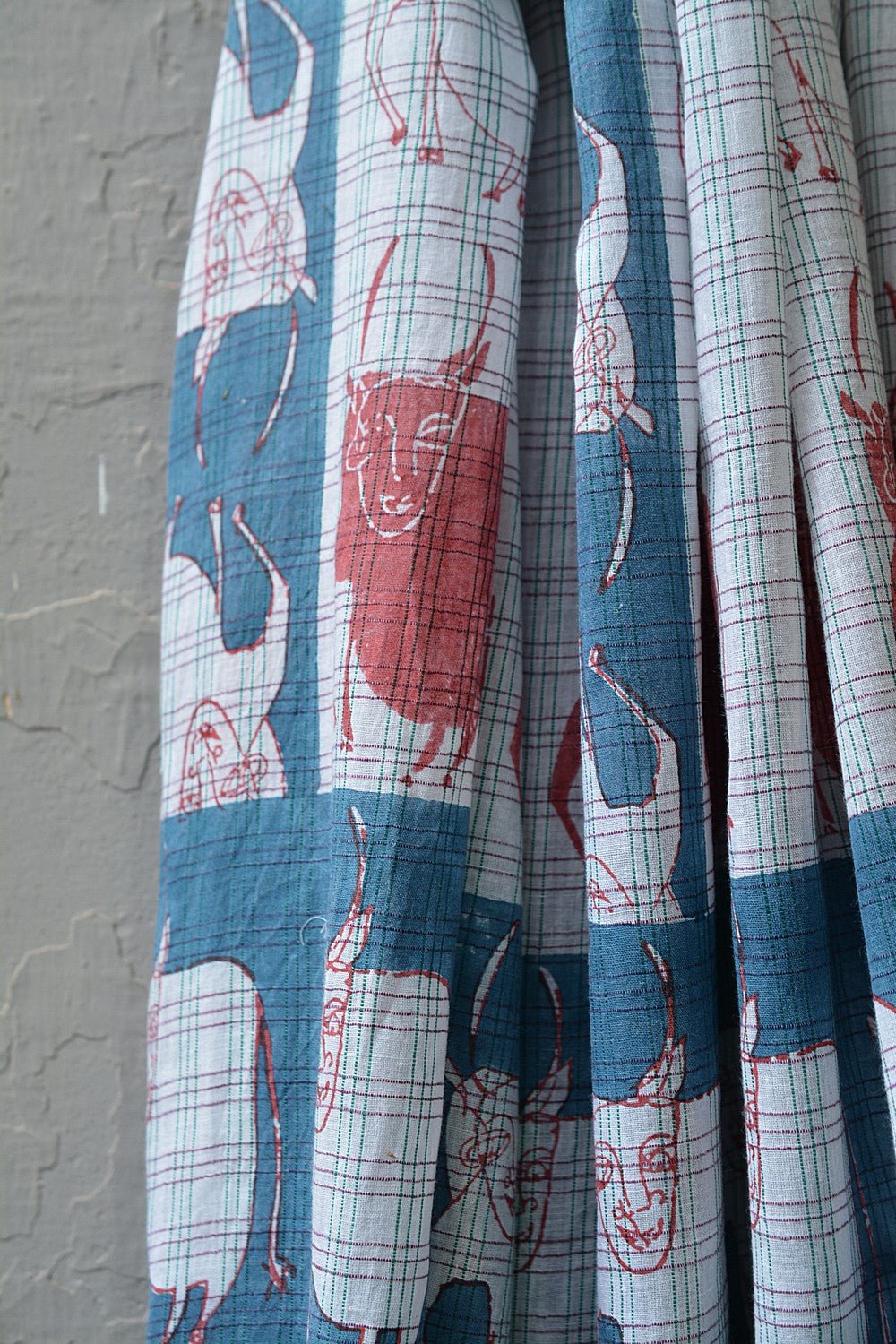 Block Printed Khadi Stole - Kine - metaphorracha