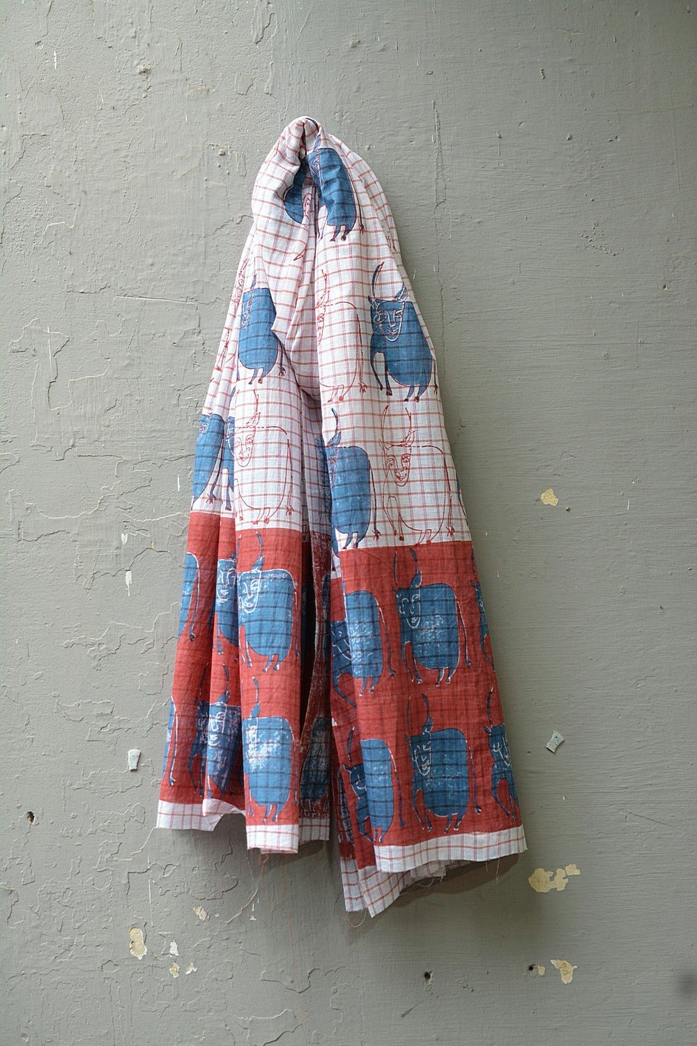 Block Printed Khadi Stole - Vrinda - metaphorracha