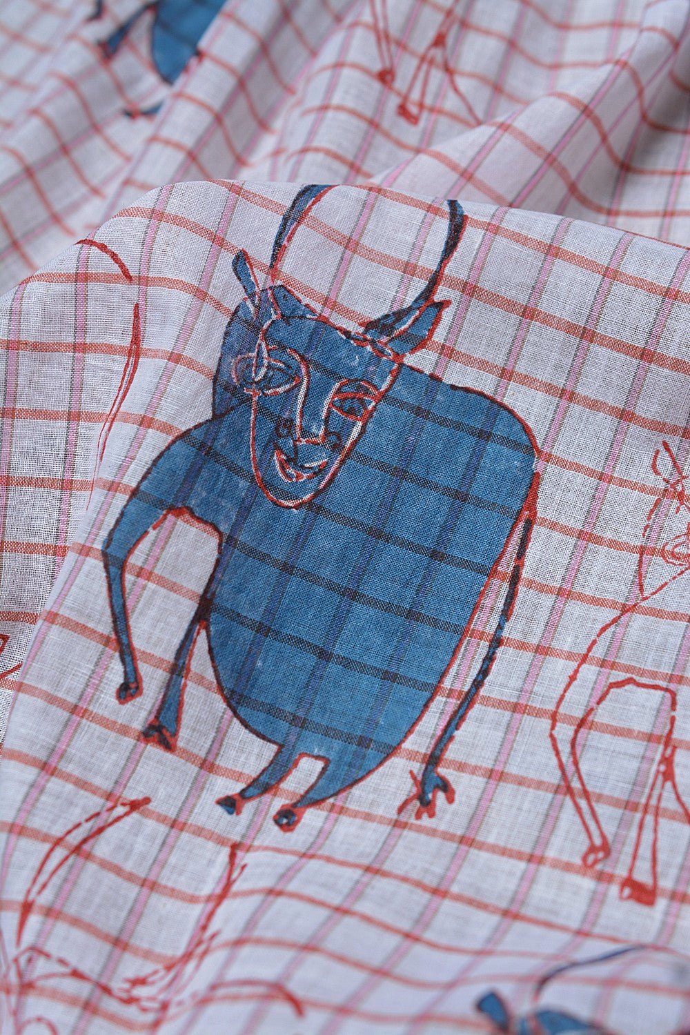 Block Printed Khadi Stole - Vrinda - metaphorracha