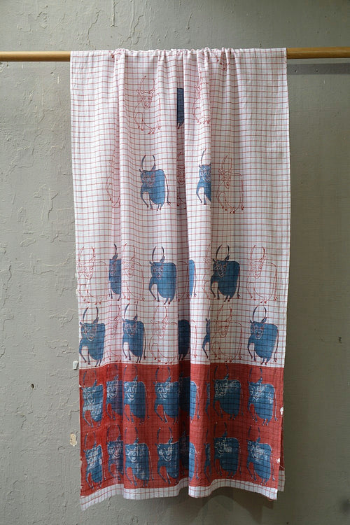 Block Printed Khadi Stole - Vrinda - metaphorracha