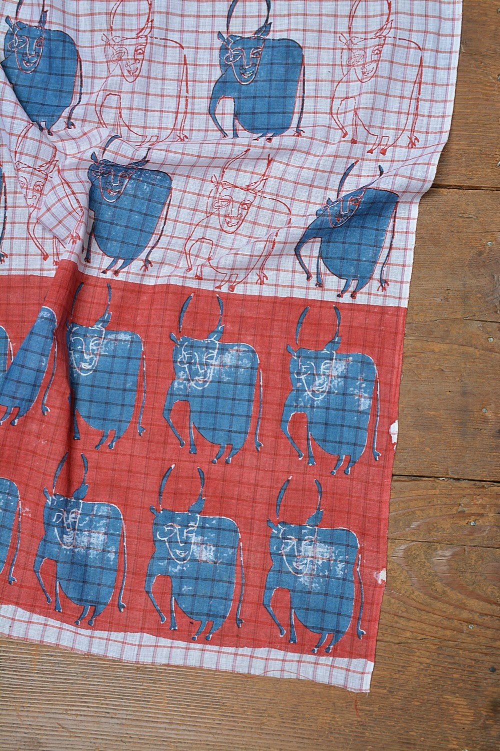 Block Printed Khadi Stole - Vrinda - metaphorracha