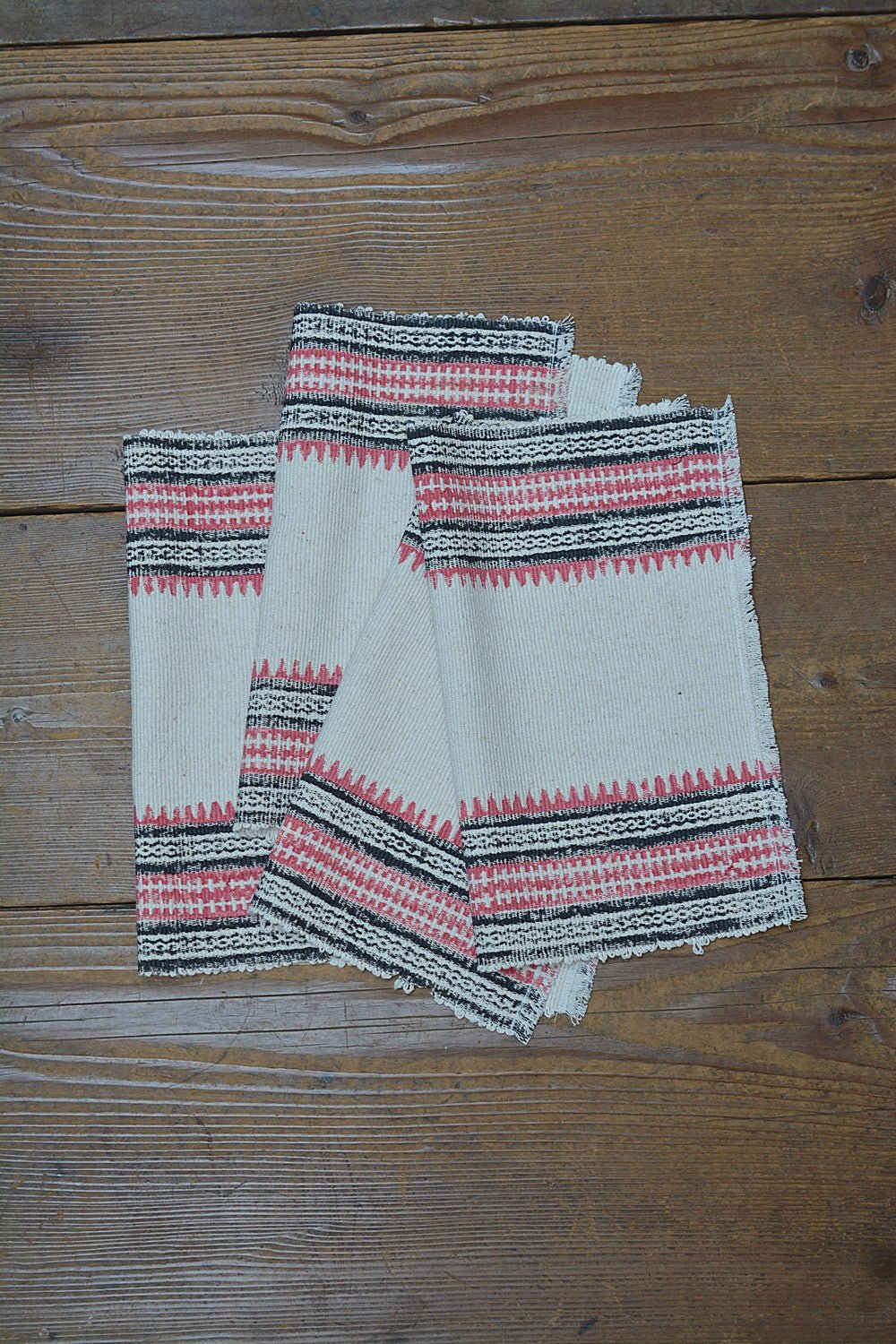 Block Printed Table Placemats - Black and Rose - metaphorracha