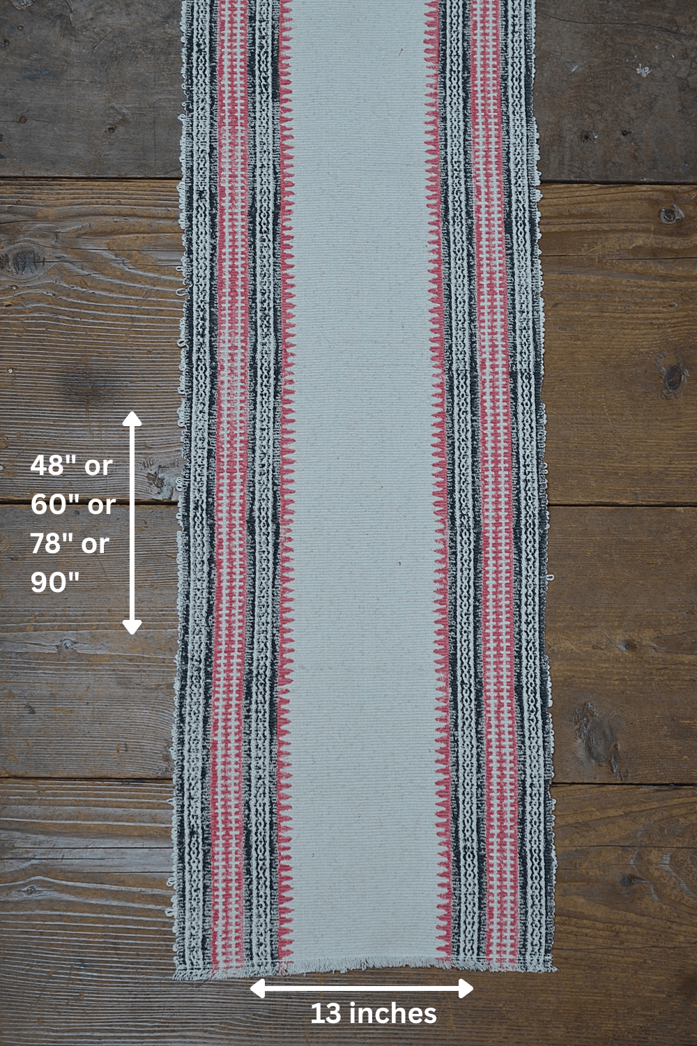 Block Printed Table Runner - Black and Rose - metaphorracha