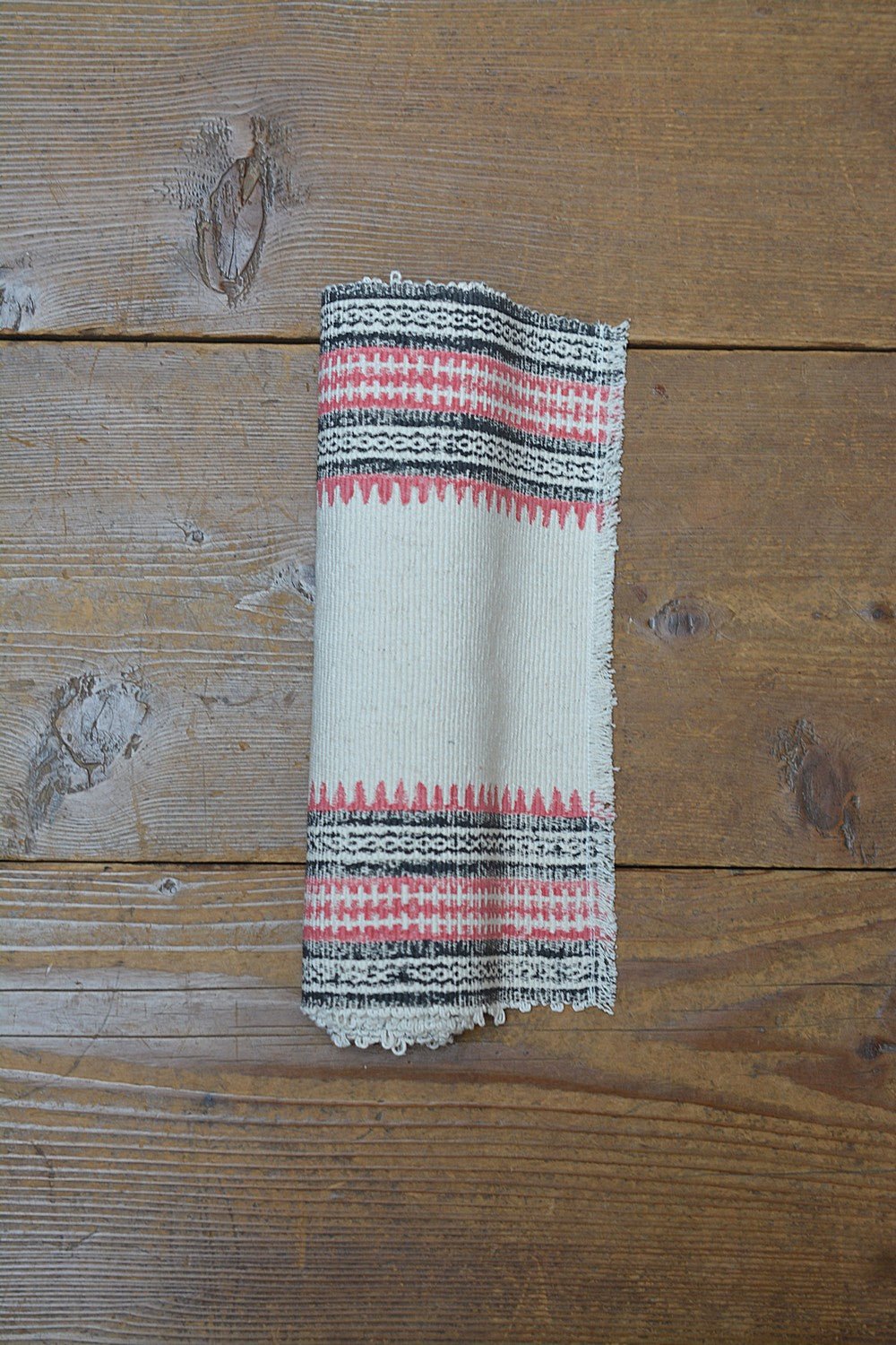 Block Printed Table Runner - Black and Rose - metaphorracha