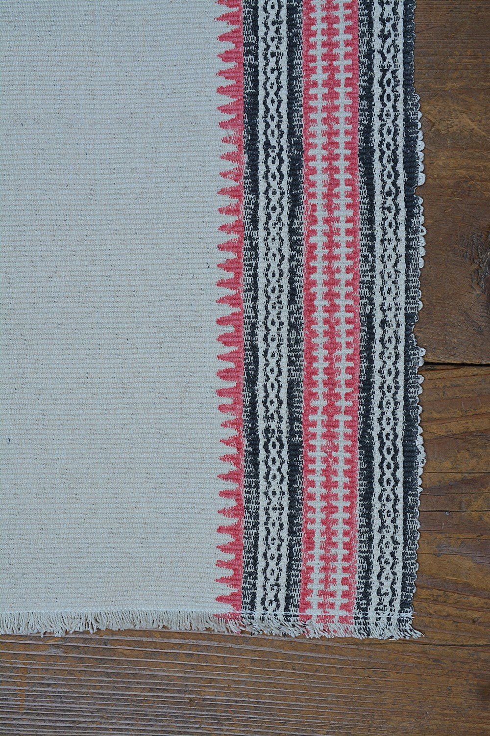 Block Printed Table Runner - Black and Rose - metaphorracha