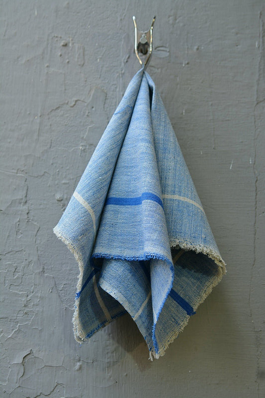 Blue Chambray Handwoven Cotton Handkerchiefs - metaphorracha