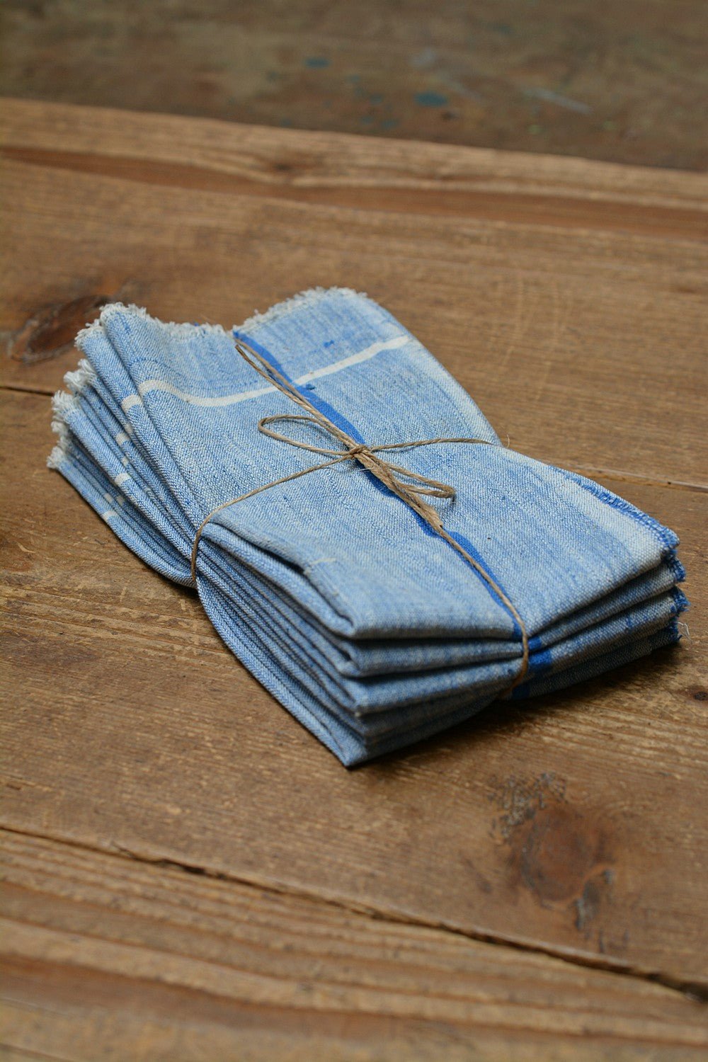 Blue Chambray Handwoven Cotton Handkerchiefs - metaphorracha