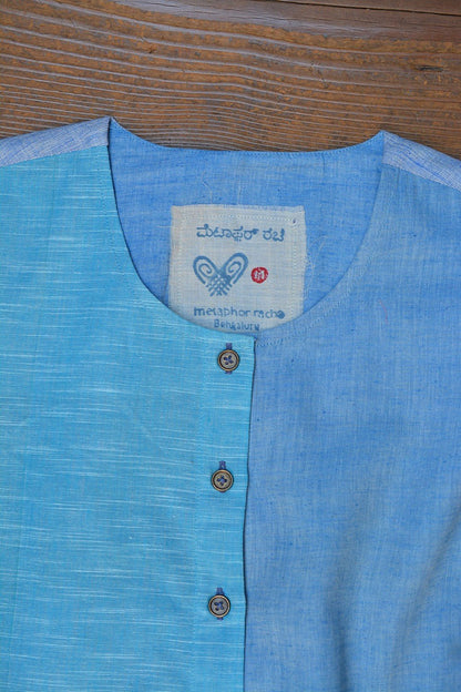 Blue Upcycled Tunic in Size 'M' - metaphorracha