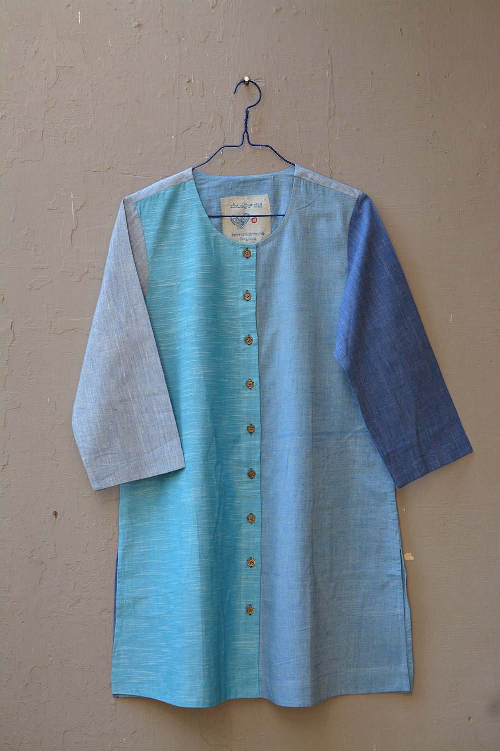 Blue Upcycled Tunic in Size 'M' - metaphorracha