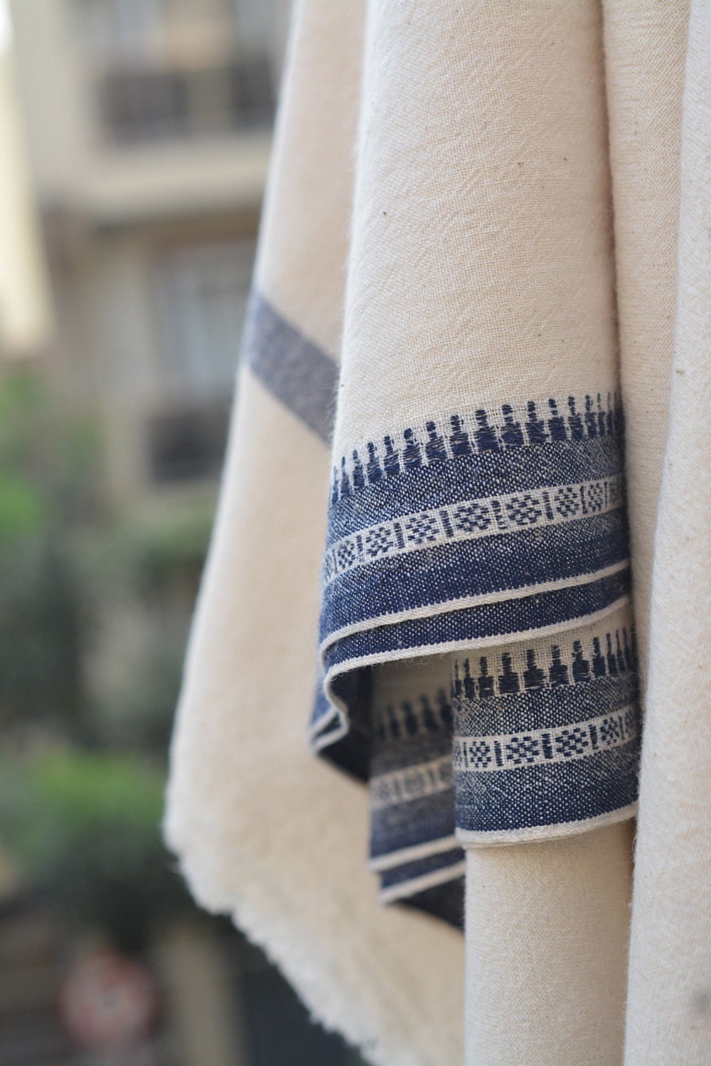 Dobby Border Khadi Lungi - Navy Blue - metaphorracha