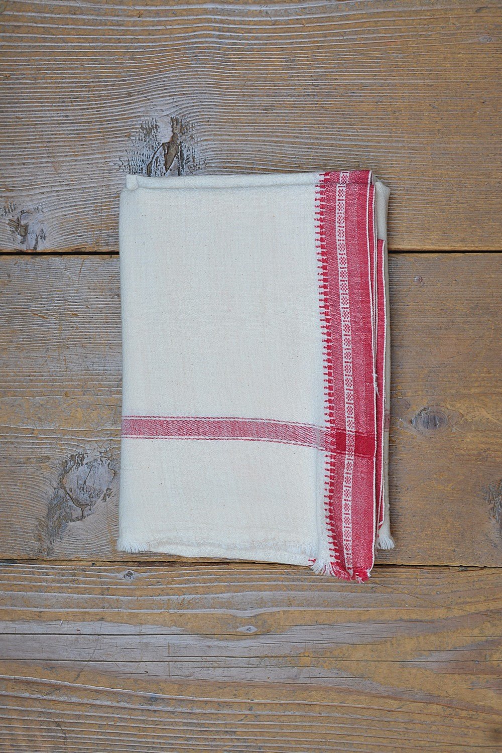 Dobby Border Khadi Lungi - Postbox Red - metaphorracha