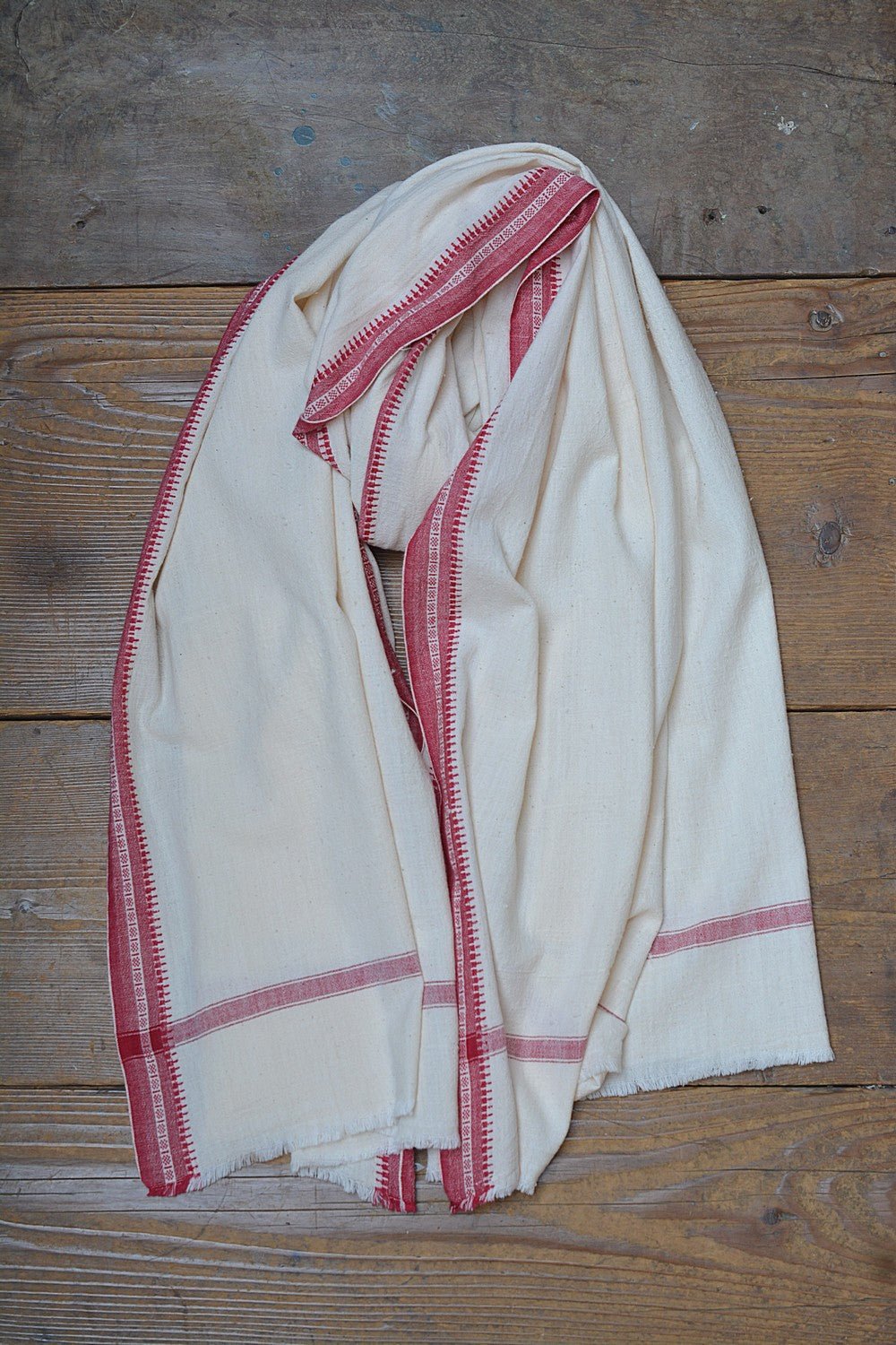 Dobby Border Khadi Lungi - Postbox Red - metaphorracha