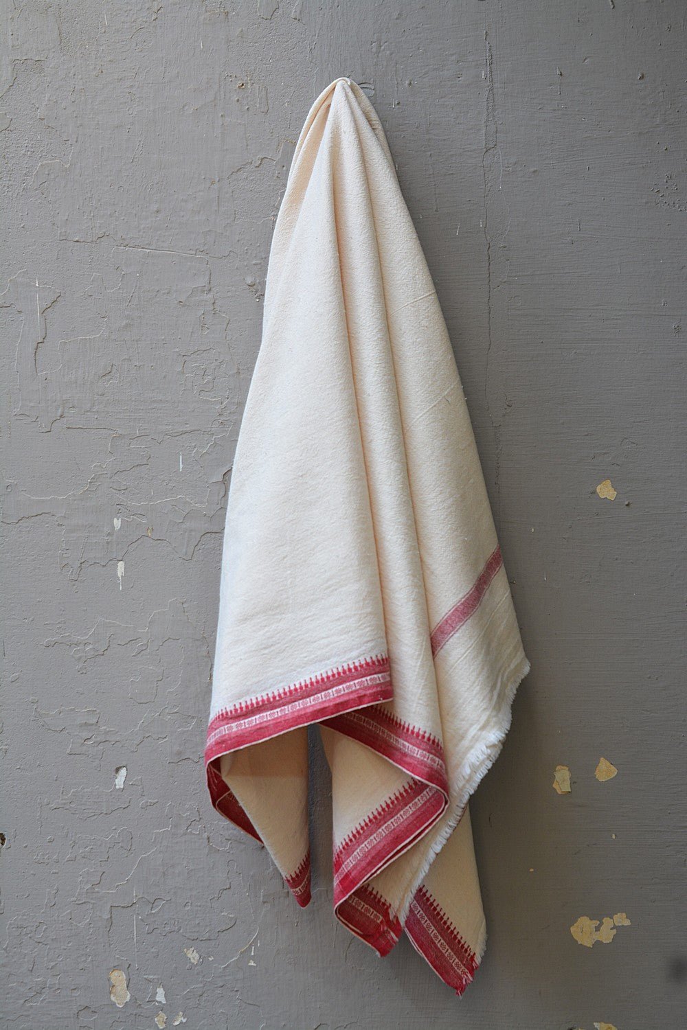 Dobby Border Khadi Lungi - Postbox Red - metaphorracha